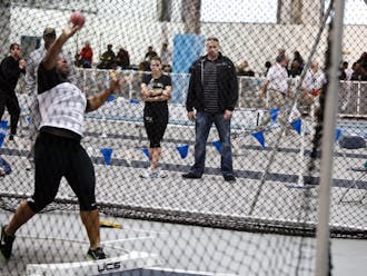 Michelle Anumba won her first competition of the spring, taking first in the shot put at the UNC Invite.