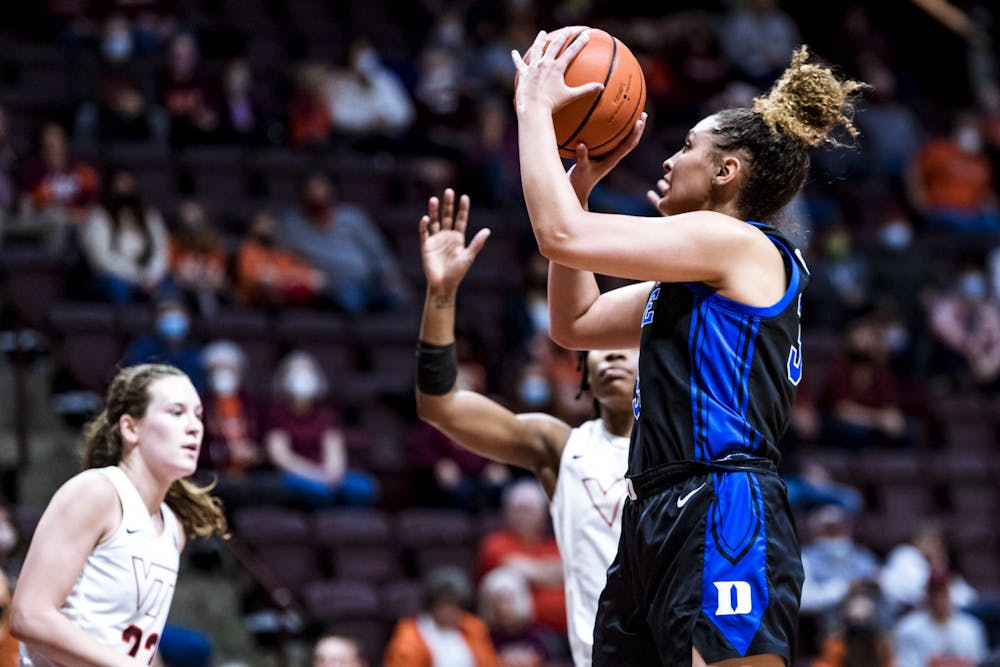 The Duke offense struggled against Virginia Tech without Shayeann Day-Wilson, its leading scorer. 