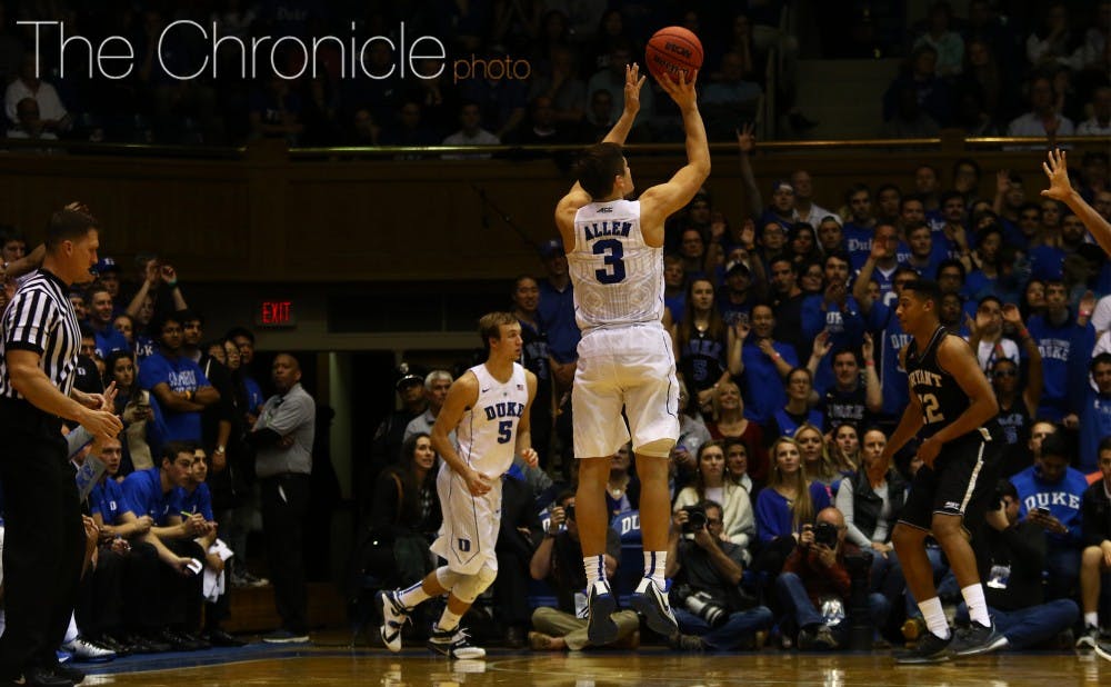 <p>Grayson Allen scored a team-high 28 points, many of which came on open looks as a result of crisp ball movement.</p>