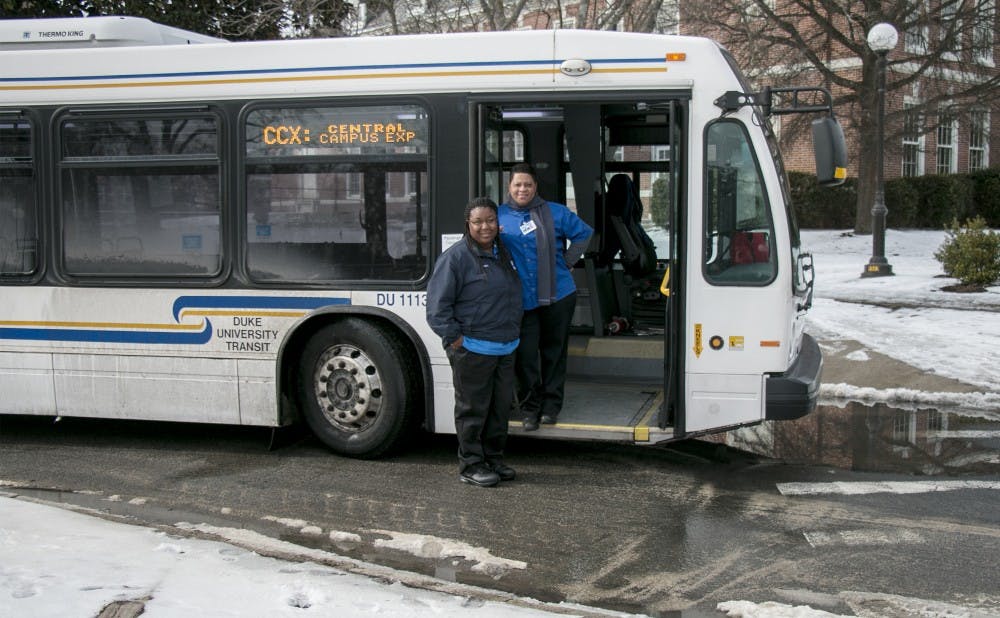 The majority of campus eateries were open Tuesday, and bus routes ran from 11 a.m. on—meaning that food services and transportation employees, among others, braved the roads and spent the day working.