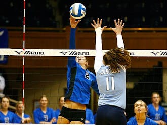 Becci Burling, Duke’s active leader in kills, blocks and attacks, returns home to play Colorado and Colorado State.