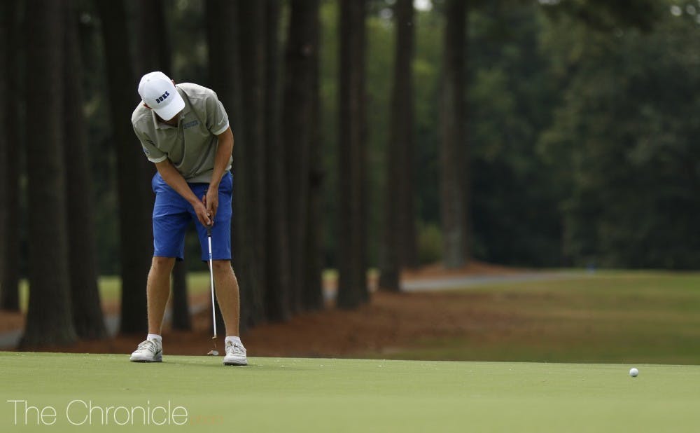 Chandler Eaton led his teammates through his strategy on his home course for this weekend's tournament.