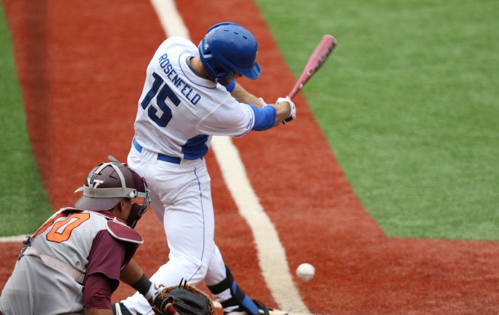 Catcher Mike Rosenfeld extended the Duke lead to 4-1 with a two-run single in the fifth inning.