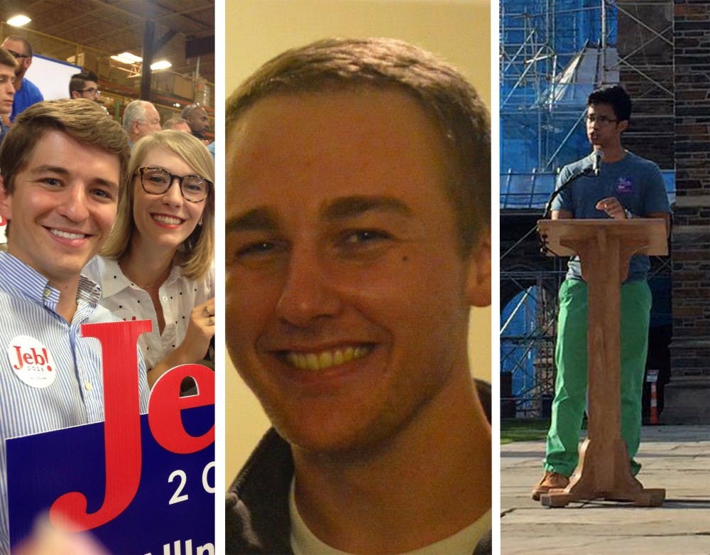 <p>Senior Mac Findlay, senior Logan Brundage and sophomore Shadman Uddin&nbsp;(pictured from left to right) reflected on their experiences working for presidential campaigns.&nbsp;</p>