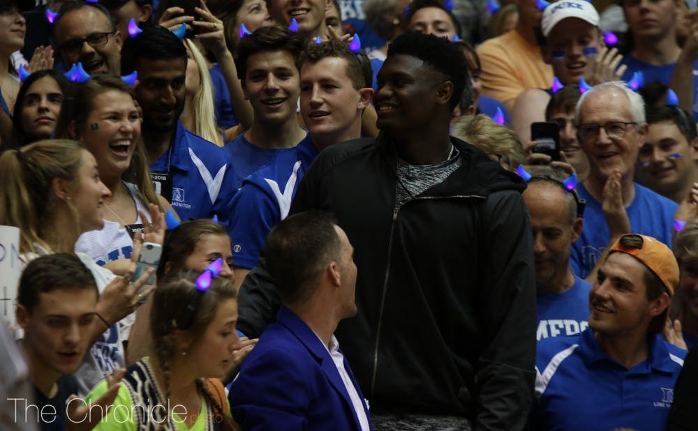 <p>No. 2 overall recruit Zion Williamson paid a visit to Duke for Countdown to Craziness.&nbsp;</p>