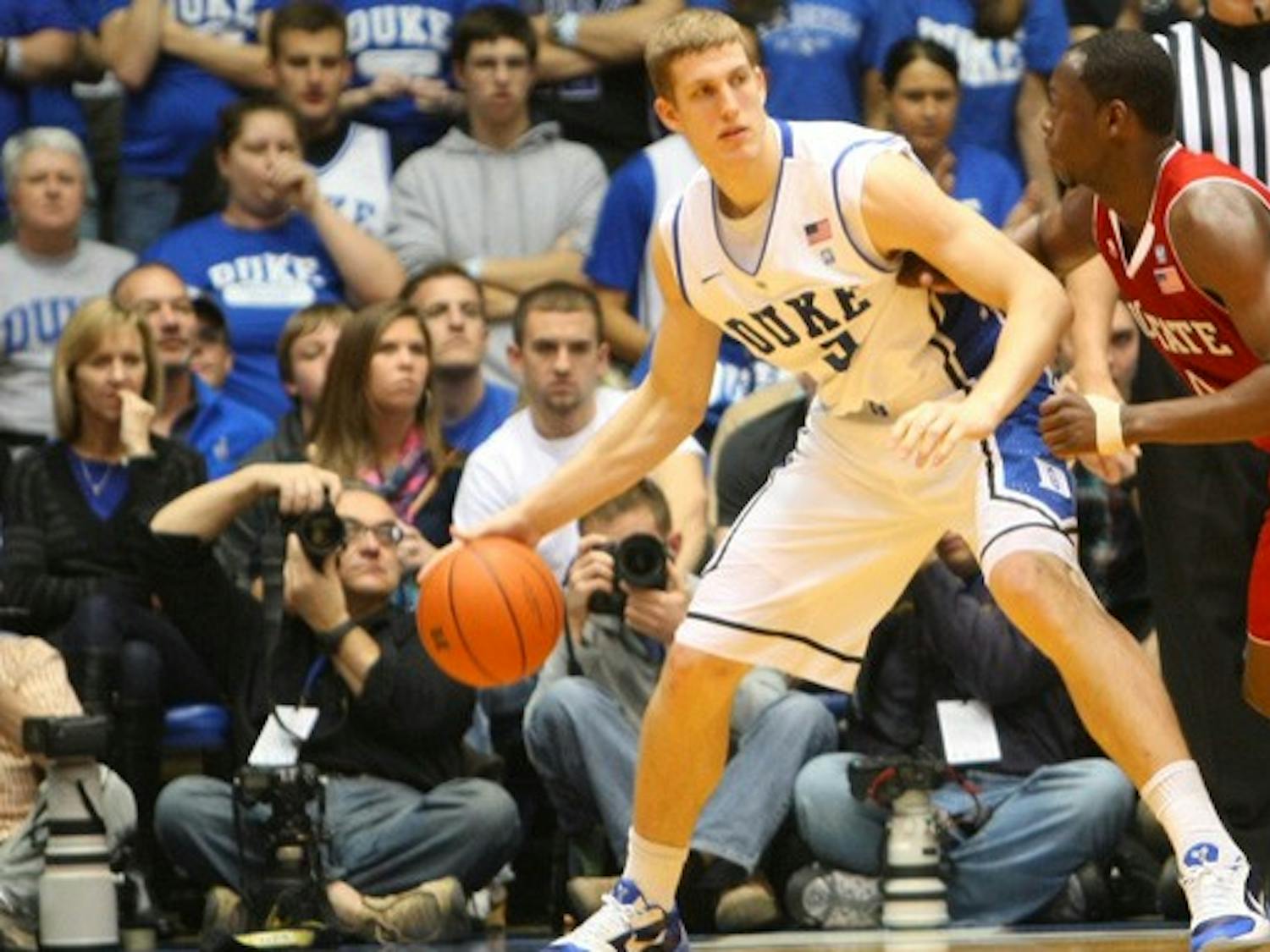Sophomore Mason Plumlee showcased a well-rounded low post game Saturday that also included some crowd-pleasing dunks.