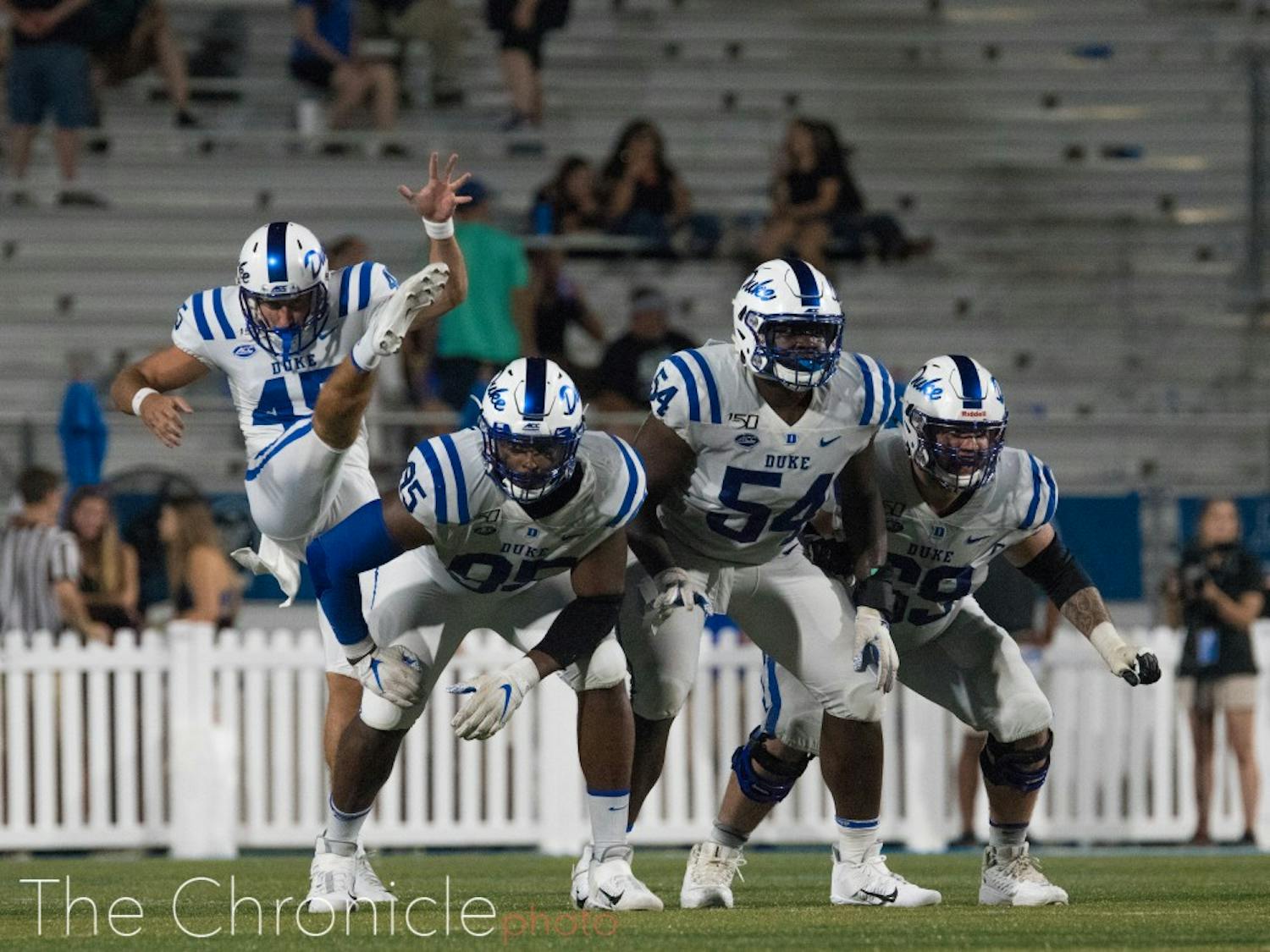 The Blue Devils carried off a 41-18 win against Middle Tennessee State University's Blue Raiders Saturday night at Johnny “Red” Floyd Stadium. Here are Photo Editor Mary Helen Wood's best shots from the game in Murfreesboro, Tennessee.