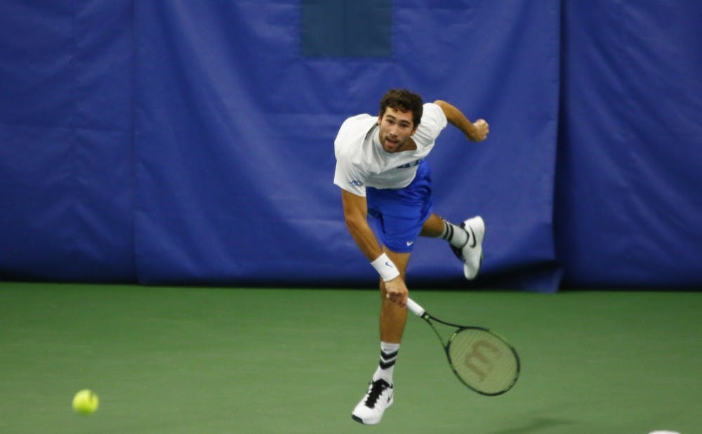 <p>Freshman Catalin Mateas knocked off a ranked opponent Sunday and will look to continue the momentum when the Blue Devils host No. 7 Illinois Friday.</p>