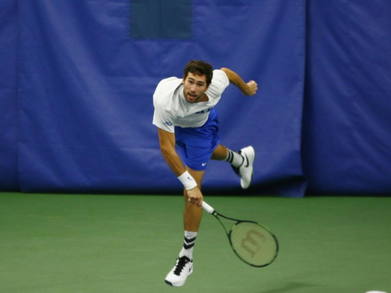 Freshman Catalin Mateas knocked off a ranked opponent Sunday and will look to continue the momentum when the Blue Devils host No. 7 Illinois Friday.
