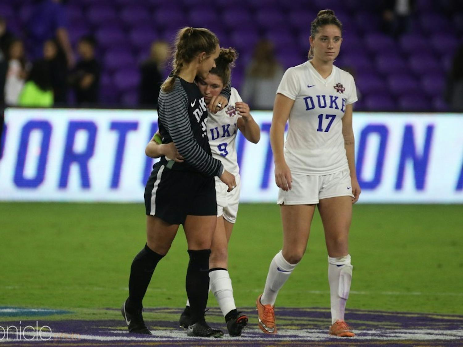 Kat McDonald missed her penalty kick in the last round of Friday night's shootout against UCLA.