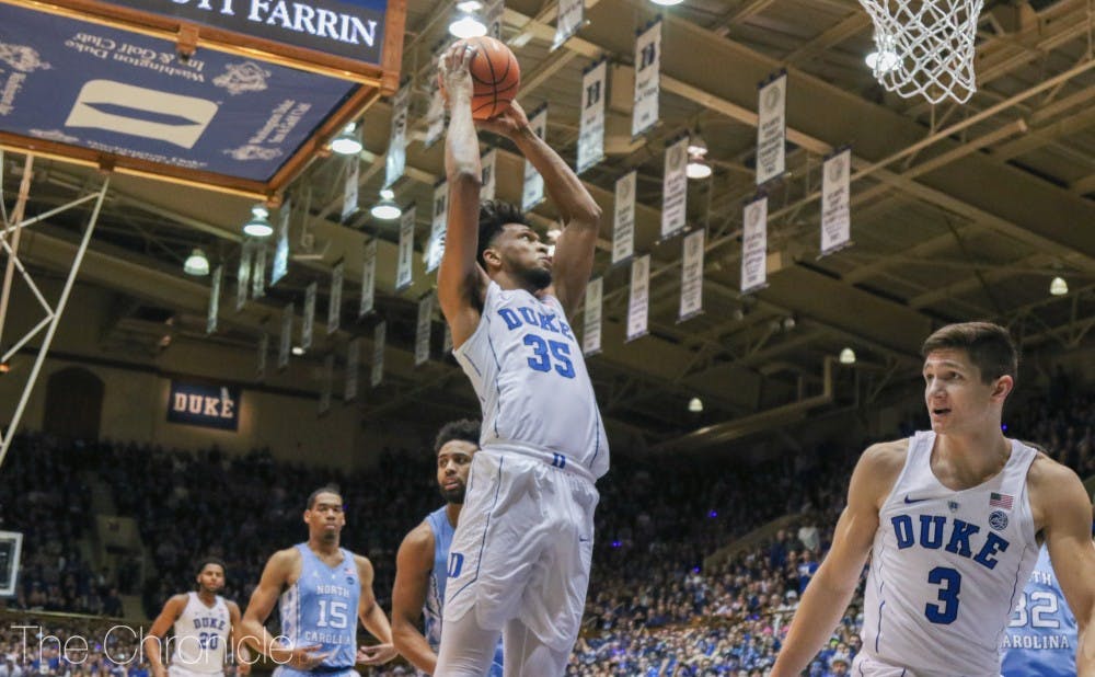 Marvin Bagley had 21 points and 15 rebounds to lead the Blue Devil comeback in the second half.