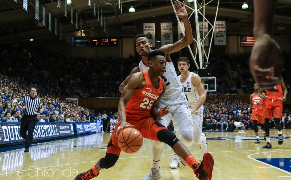 <p>Duke's defense has seen marked improvement since switching to a matchup zone.&nbsp;</p>