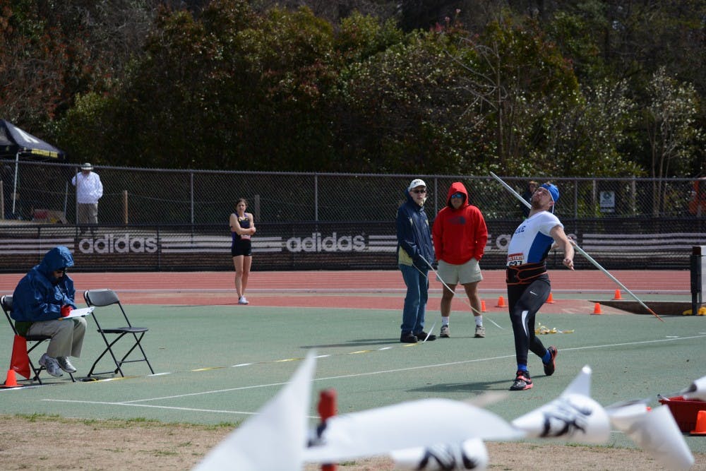 Redshirt junior Thomas Lang punched his ticket to the NCAA championship meet in the javelin this weekend in Jacksonville, Fla. | Chronicle File Photo