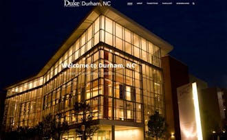 The University's new website describing Durham features city attractions such as the Durham Performing Arts Center.&nbsp;
