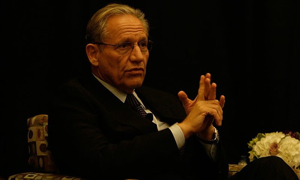 Renowned journalist Bob Woodward spoke on his new book toin the Sanford School of Policy’s Fleischman Commons Wednesday.