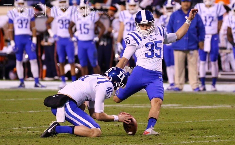 Ross Martin, who made 89 percent of his field goal attempts at Duke, is still looking for a job. 