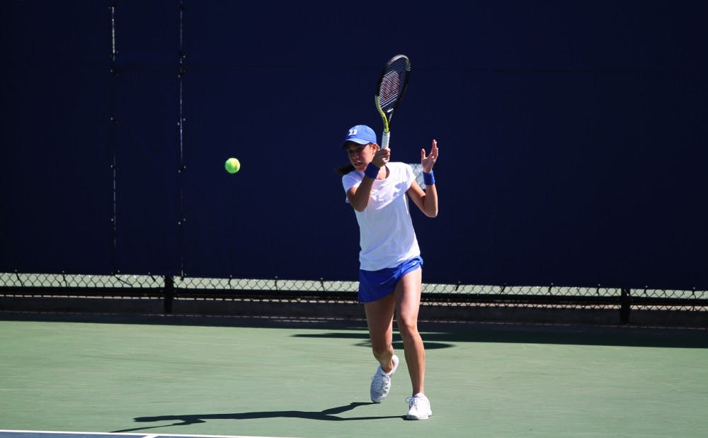 Sophomore Beatrice Capra headlined Duke’s showing at the Riviera Championships, reaching the quarterfinal round.