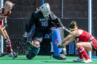 Goalie Grace Brightbill came in during the second half of the Maryland game and recorded four saves.