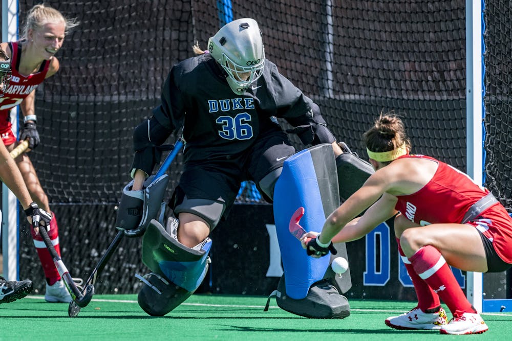 Goalie Grace Brightbill came in during the second half of the Maryland game and recorded four saves.
