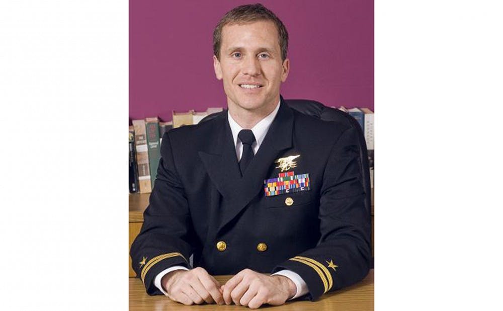 <p>Eric Greitens, who graduated from Duke in 1996, is also a United States Navy SEAL officer and White House Fellow.&nbsp;</p>