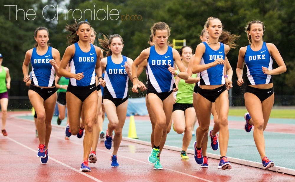 The Blue Devils will likely face rainy conditions again this weekend in Indiana after running in the rain during last week's alumni meet.