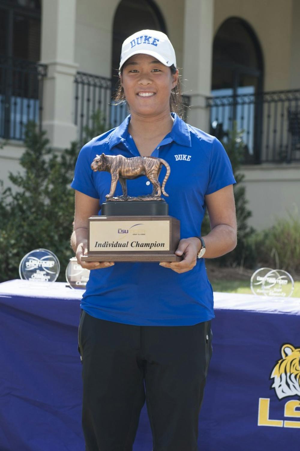 Senior Celine Boutier was the only golfer to finish under par, winning the individual title by 14 strokes at the LSU Tiger Golf Classic.