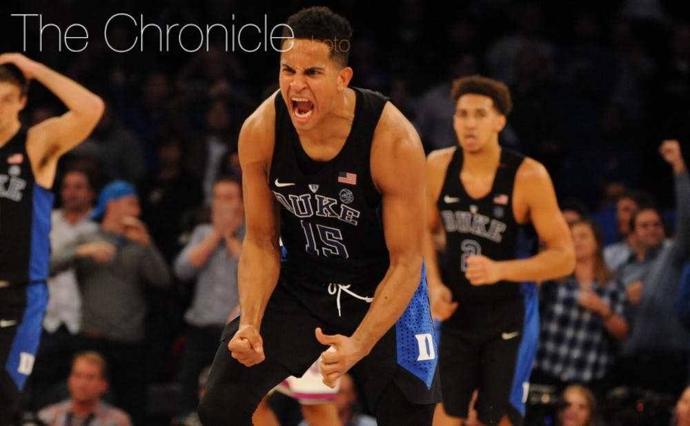 Frank Jackson scored all 11 of his points late in the second half as Duke erased a double-digit deficit.