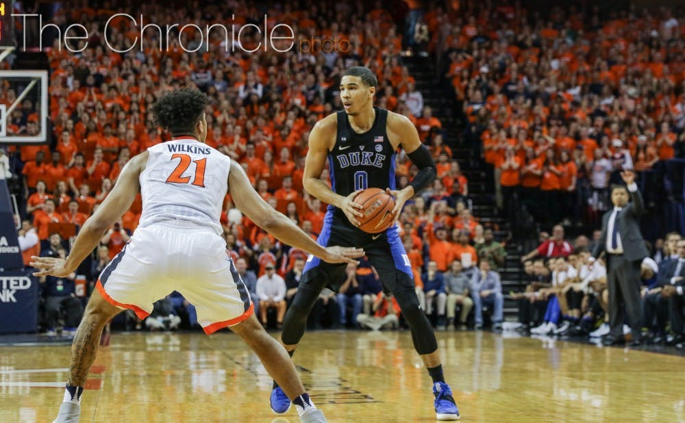 Jayson Tatum sparked the Blue Devils' hot start to the second half and led the team in scoring against the nation's best scoring defense.&nbsp;
