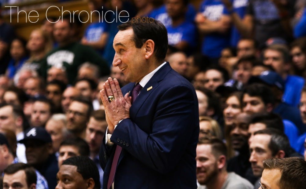 <p>Duke head coach Mike Krzyzewski is expected to miss about four weeks after Friday's procedure.&nbsp;</p>