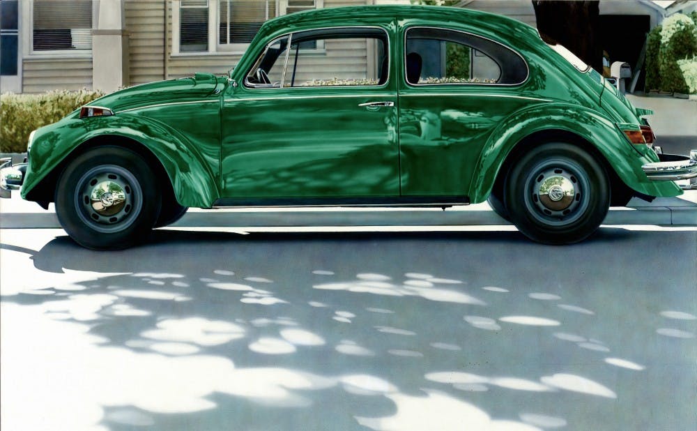 Don Eddy's "Green Volkswagen" (1971) is on view until Feb. 25, 2018 in the Nasher's exhibit "Disorderly Conduct."
