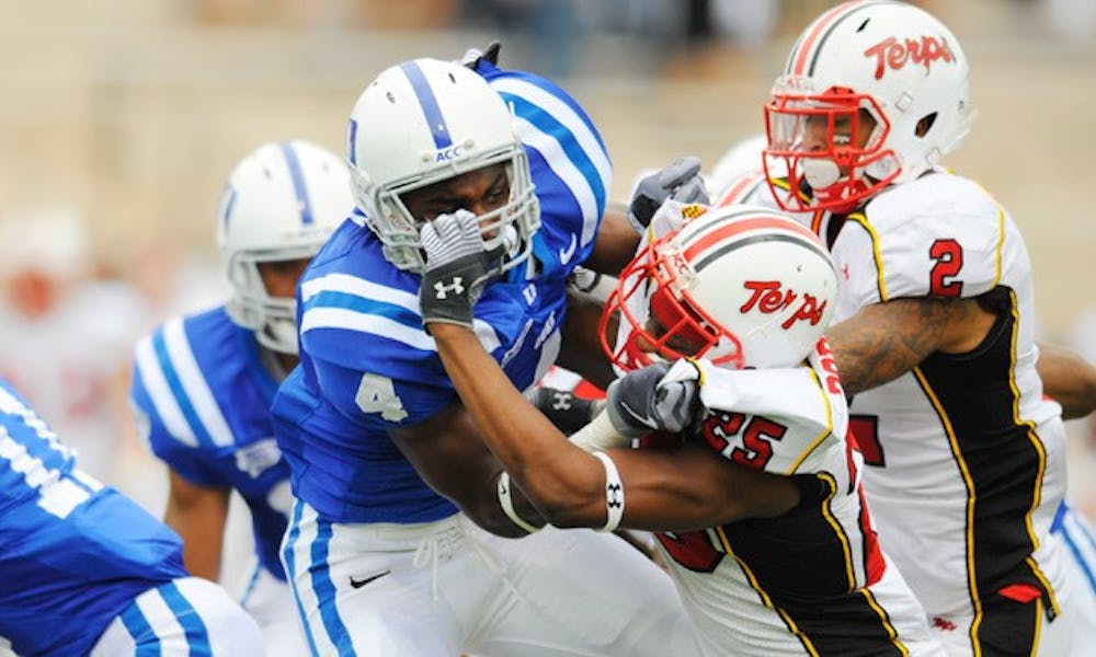 The Blue Devils will face a potent rushing attack and a stingy red zone defense when they travel to Maryland.