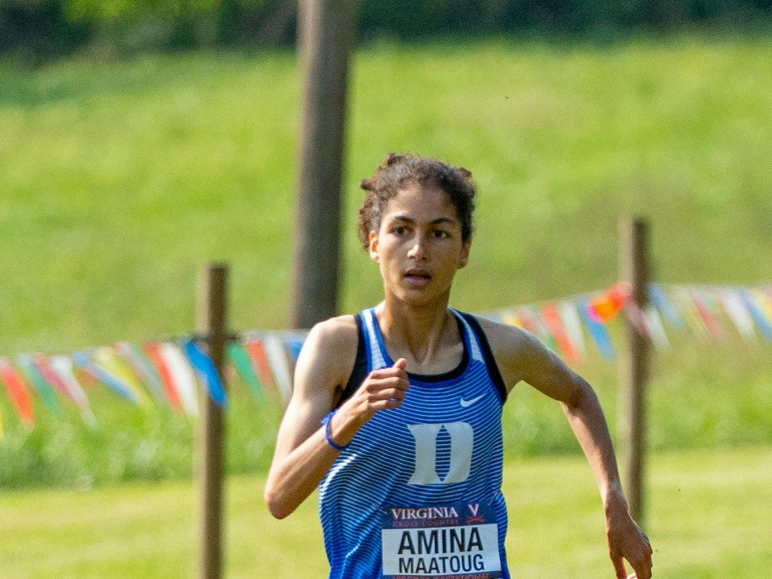 Sophomore Amina Maatoug set the Duke women's track all-time record for the mile at 4:32.54 seconds at the Camel City Invitational.