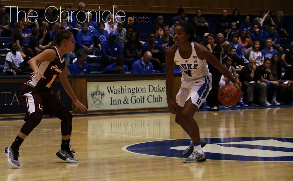 <p>Maryland transfer Lexie Brown brings an All-American pedigree to the point guard position for Duke.</p>