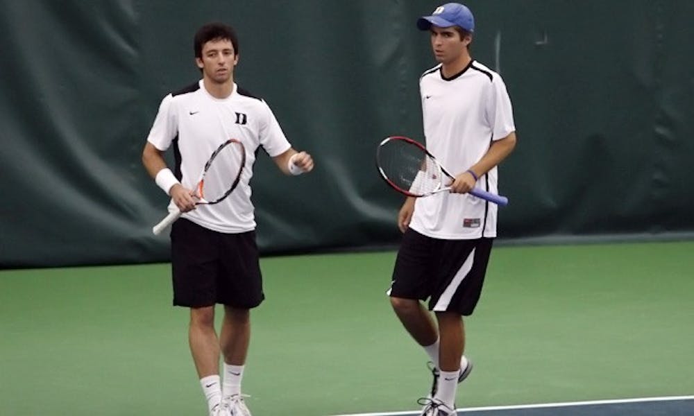 Henrique Cunha and Chris Mengel won their first tournament as a doubles team, beating Tar Heels Brennan Boyajian and Joey Burkhardt 9-8(6).