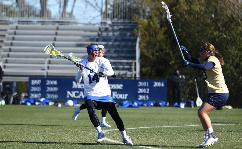 Senior Taylor Trimble has tallied 17 goals this season, including four in Saturday’s win at No. 12 Louisville.