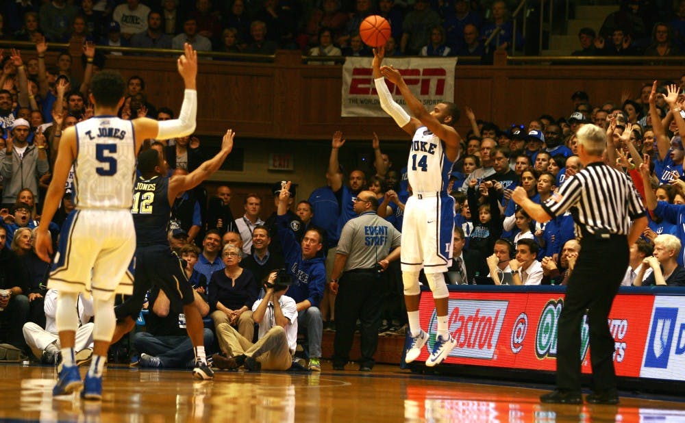 The Blue Devils canned 11 3-pointers Monday night in their 79-65 victory against Pittsburgh.