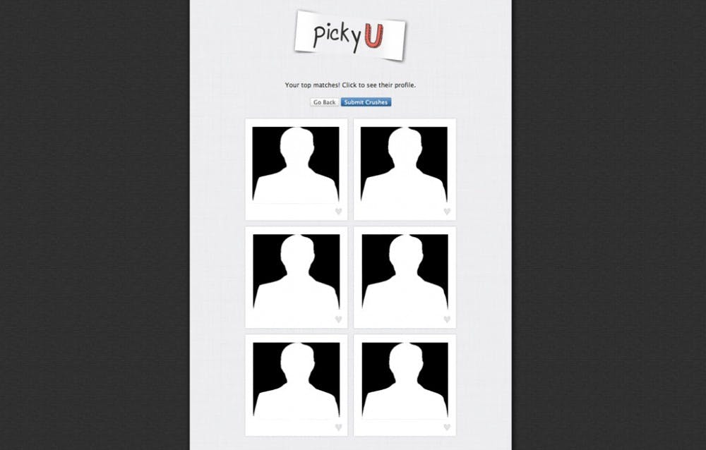 PickyU gives students the opportunity to anonymously make matches with Facebook friends.
