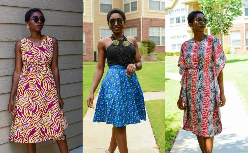 <p>Aliogo’s collection includes skirts, dresses, shirts and earrings that are inspired by traditional African prints and vibrant colors.</p>