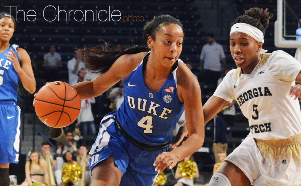 Lexie Brown kickstarted Duke's offense with 13 first-quarter points and finished with 25 to lead all scorers.