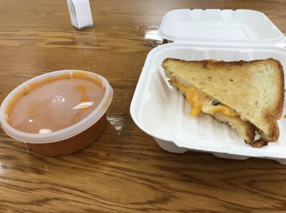 Grilled cheese and tomato soup from Zweli's.