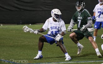 Nakeie Montgomery made things happen for the Blue Devils, completing his hat trick in the first quarter and finishing the night with a team-best four goals.