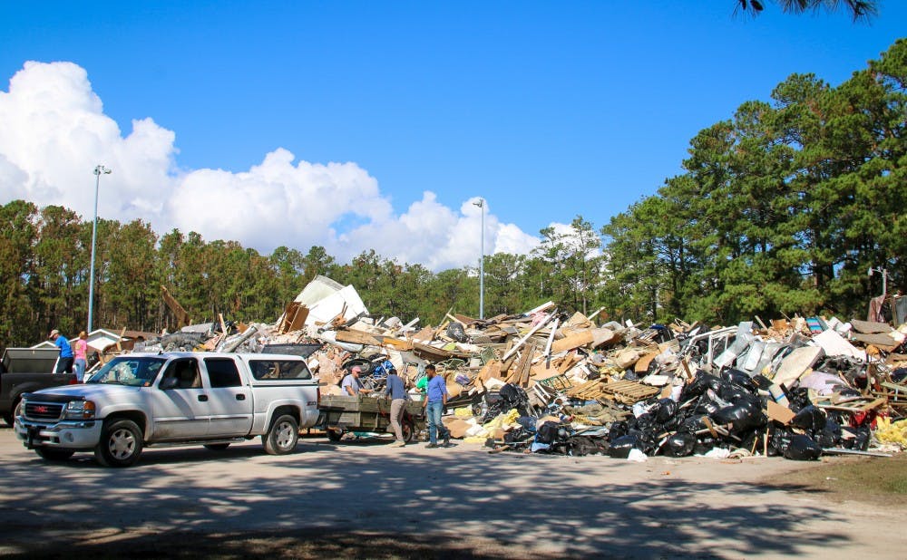 Students and volunteers at the Duke Marine Lab brought supplies to smaller towns to the northern and eastern parts of the state once the flooding in Beaufort began to subside.