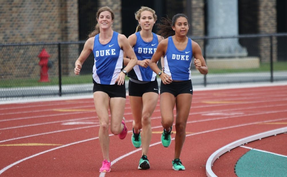 <p>Senior Madison Granger (left) qualified for the NCAA championship in the 1,500 meters this weekend.</p>