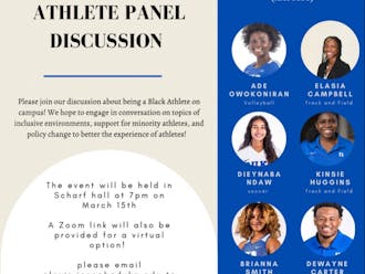 Six athletes formed the panel during the Duke United Black Athletes discussion that took place March 15.&nbsp;