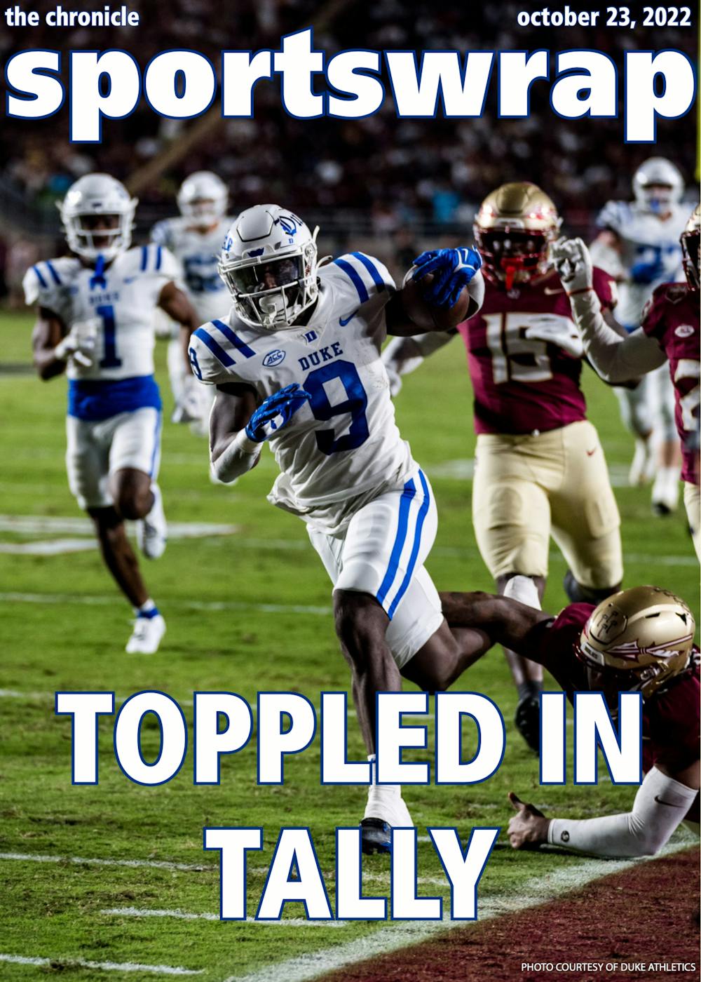 Jaquez Moore jets into the end zone during Duke's loss to Florida State.