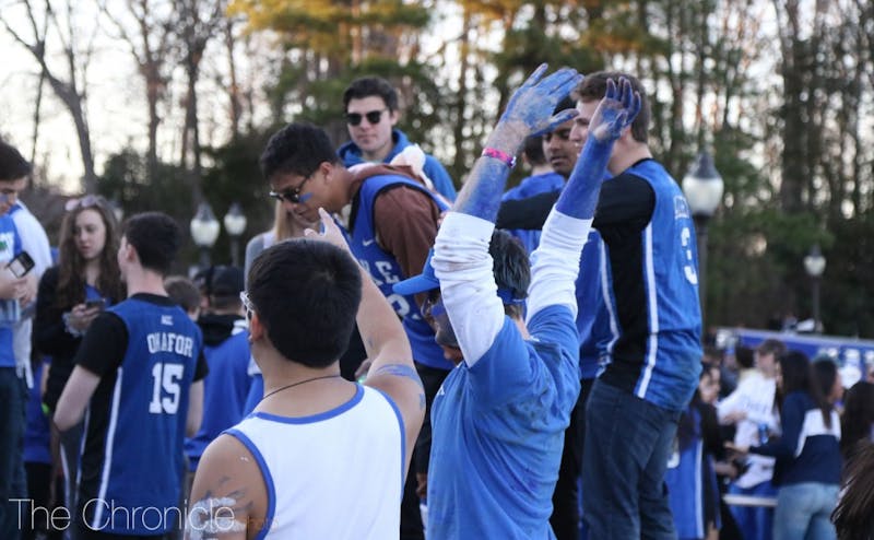 Undergraduates usually turn Krzyzewskiville into a party as they wait to get into major games, like the UNC game last year.&nbsp;