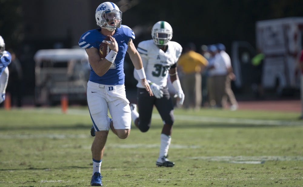 Redshirt sophomore Thomas Sirk picked up 95 rushing yards—most of them on a pair of long runs—as the opportunistic Blue Devils steamrolled Tulane 43-17.