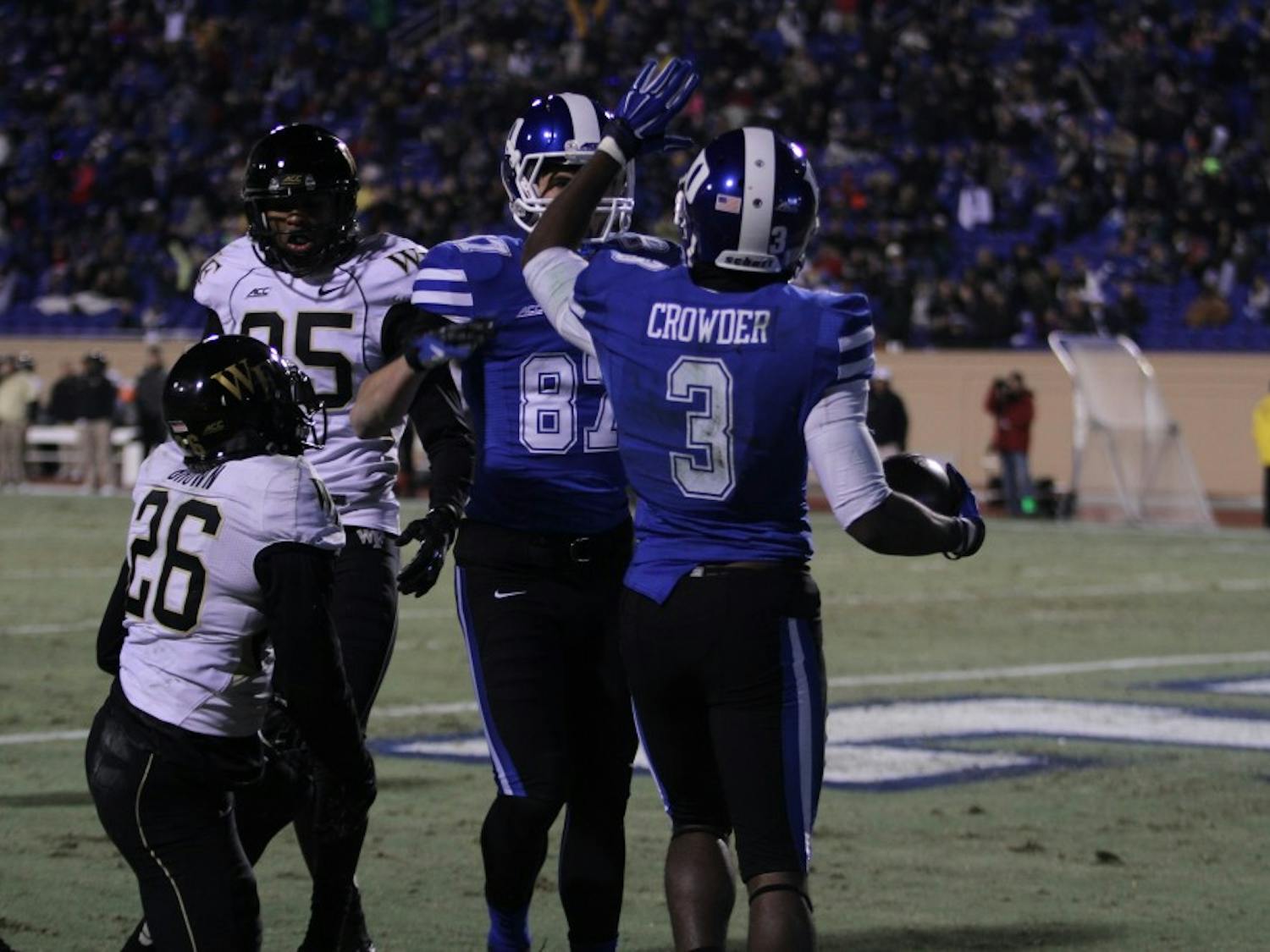 Senior Jamison Crowder hauled in another long touchdown for Duke Saturday night.