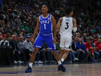 Freshman guard Caleb Foster led Duke in scoring Tuesday night with 18 points. 