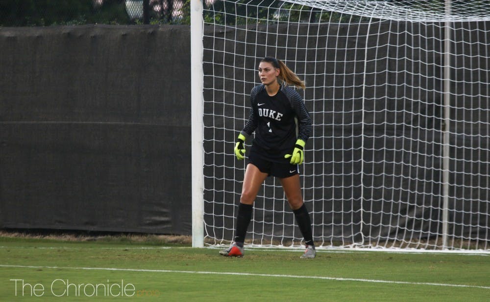 Brooke Heinsohn has been dominant in goal for the Blue Devils, who are just one tie away from setting the school record